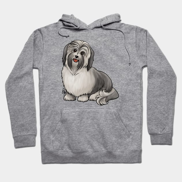 Dog - Havanese Dog - Silver Hoodie by Jen's Dogs Custom Gifts and Designs